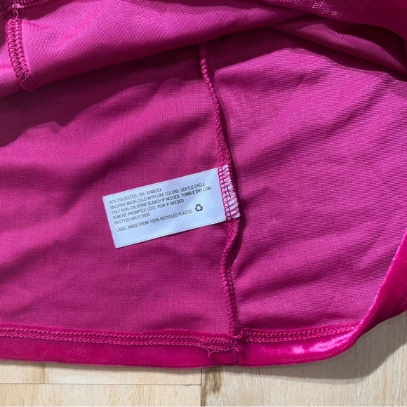 Women's Short Sleeve Slim Fit Mock Turtleneck Velvet T-Shirt - A New Day Pink S - Picture 4 of 6